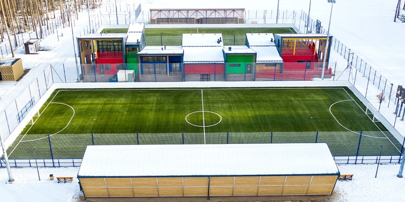 Построенные объекты Спортивный комплекс из клееного бруса в парке Малевича Барвиха Holz House 3